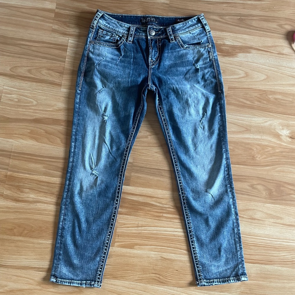 Silver Jeans Boyfriend Crop Rolled Jeans - Sz 28/25L